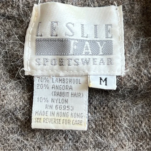 Gray Cropped lambswool angora open Cardigan Sz M - Picture 3 of 3